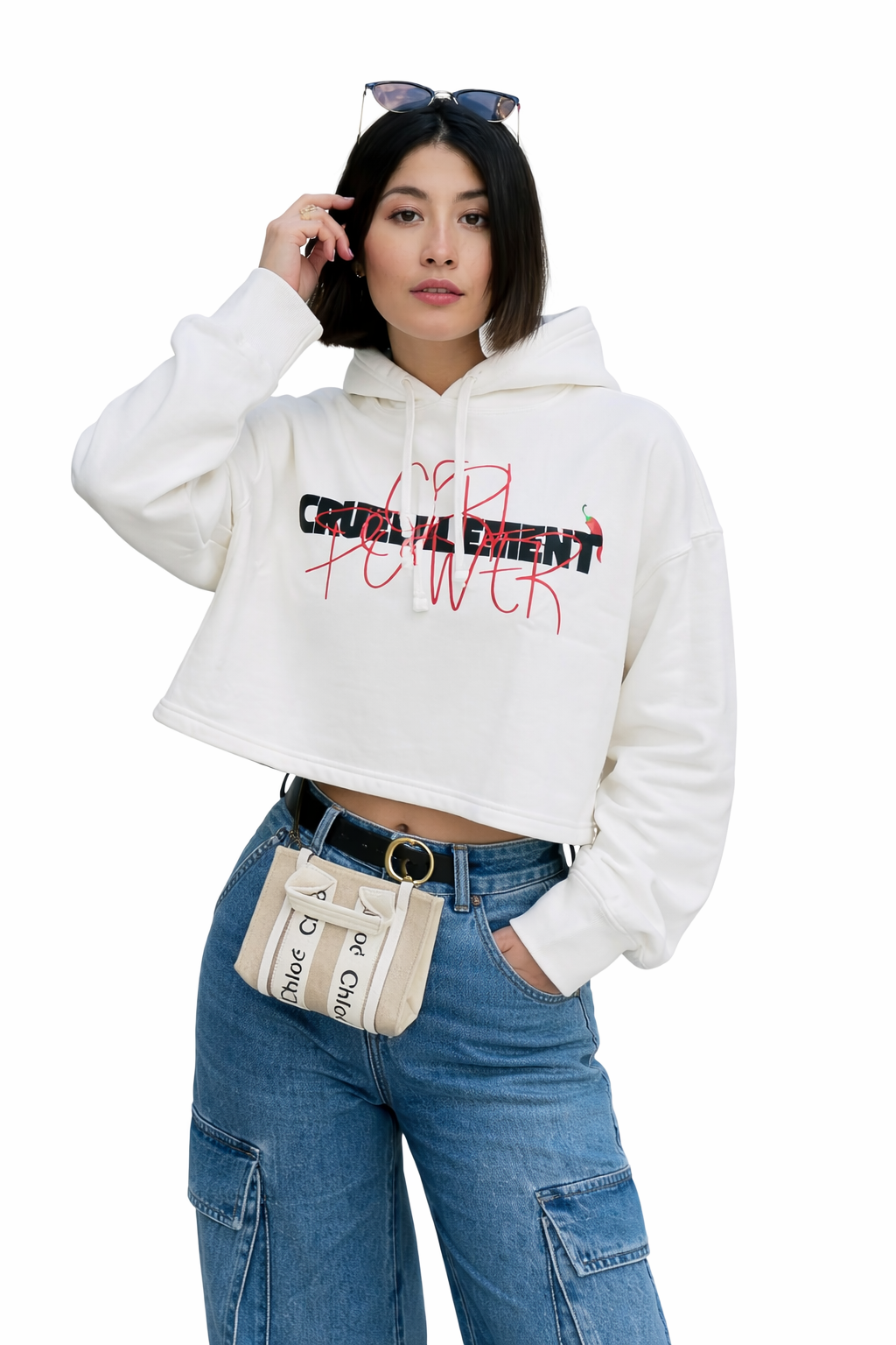 [PRÉCOMMANDE] Pull à capuche crop-top édition Girl Power