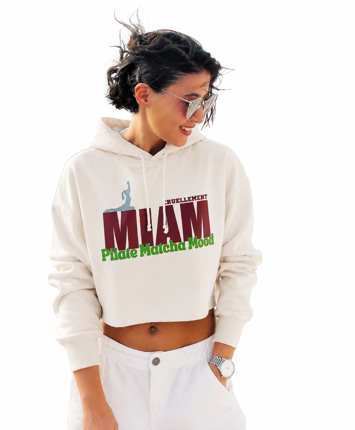 [PRÉCOMMANDE] Pull à capuche crop-top édition Pilate Matcha Mood