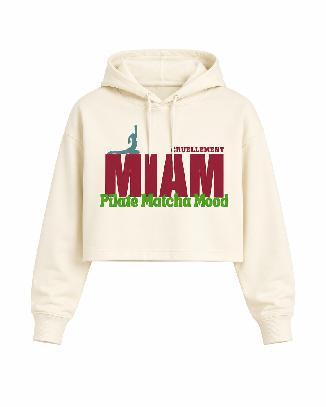 [PRÉCOMMANDE] Pull à capuche crop-top édition Pilate Matcha Mood